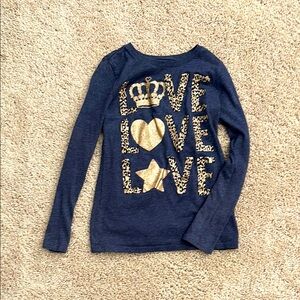 Kids Blue and Gold Graphic Long Sleeve Shirt